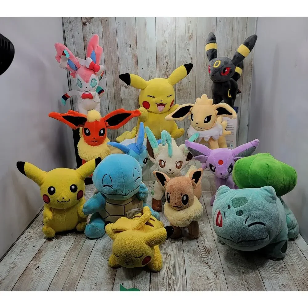 Vintage Pokemon stuffed toy Set Of 13 Plush Eevee, Pikachu, Umbreon & More